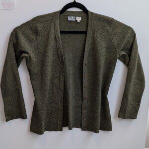 Vintage Irka Silk Blend Button Front Cardigan Green